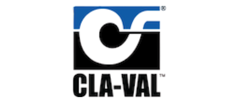 Logo de CLA-VAL, fabricante de válvulas de control hidráulico.
