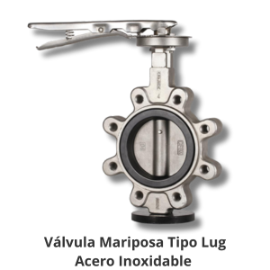 Válvula mariposa FLOWMAK de 4 pulgadas, conexión tipo LUG, fabricada en acero inoxidable 316 con brida ANSI 150